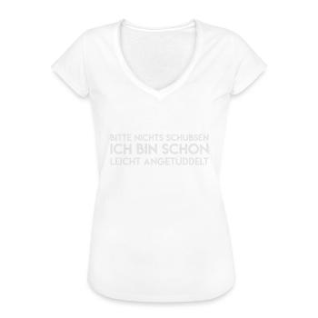 Vintage Trinkspruch Schubsen Motto Party - Frauen Vintage T-Shirt - Schwarz - Vorne - Danielle (179cm)