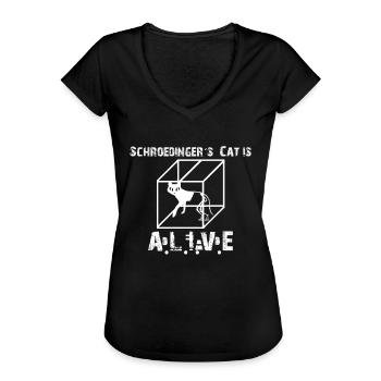 Le chat de Schrödinger - Big Bang Cat Schrödinger - T-shirt vintage Femme - noir - Devant