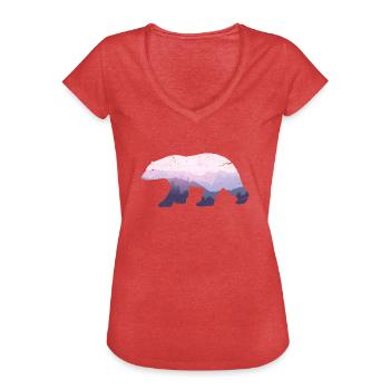 porter - T-shirt vintage Femme - rouge chiné - Devant - Danielle (179cm)