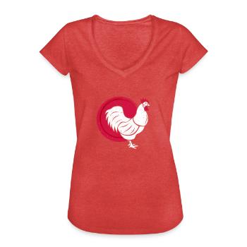 chicken - Women's Vintage T-Shirt - heather red - Front - Danielle (179cm)