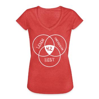 Answer 42 - Women's Vintage T-Shirt - heather red - Front - Danielle (179cm)