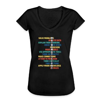 Mathe - Frauen Vintage T-Shirt - Schwarz - Vorne - Danielle (179cm)