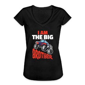 Grand frère - T-shirt vintage Femme - noir - Devant - Danielle (179cm)