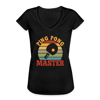 Ping Pong Ping Pong Cadeau - T-shirt vintage Femme - noir - Devant - Danielle (179cm)