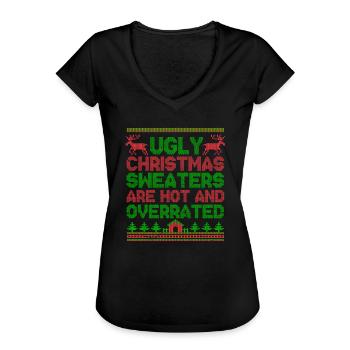 Ugly Christmas - Women's Vintage T-Shirt - black - Front - Danielle (179cm)