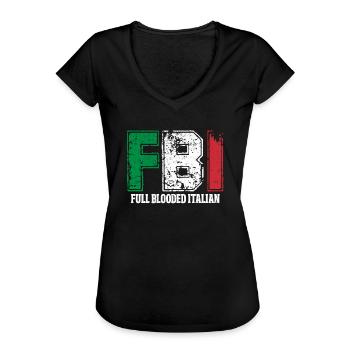 Italiener Italien Italienisch Italia Geschenk - Frauen Vintage T-Shirt - Schwarz - Vorne - Danielle (179cm)