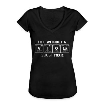 Viola Bratsche PSE Nerds Periodensystem Elemente - Frauen Vintage T-Shirt - Schwarz - Vorne