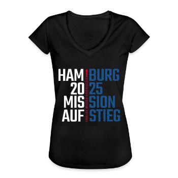 Hamburg Mission Aufstieg 2025 Aufsteiger - Frauen Vintage T-Shirt - Schwarz - Vorne - Danielle (179cm)
