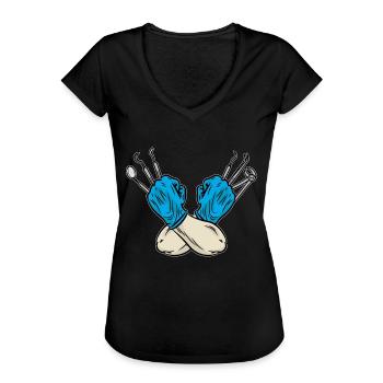 Zahnarzt - Frauen Vintage T-Shirt - Schwarz - Vorne - Danielle (179cm)