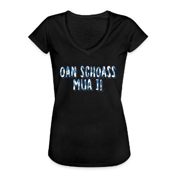 Bayern Bayrisch Bayrischer Dialekt Geschenk - Frauen Vintage T-Shirt - Schwarz - Vorne - Danielle (179cm)