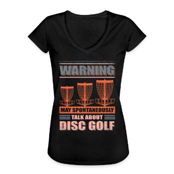 Discgolf Dsic Golf | Discgolfspieler Geschenk - Frauen Vintage T-Shirt - Schwarz - Vorne - Danielle (179cm)