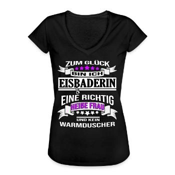 eisbader winterbaderin eisbader eisbademeisterin - Frauen Vintage T-Shirt - Schwarz - Vorne - Danielle (179cm)