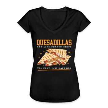 Quesadillas Tortillas Quesadilla Gift - Women's Vintage T-Shirt - black - Front - Danielle (179cm)