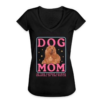 Cocker Spaniel Maman Cocker Spaniel Cadeau - T-shirt vintage Femme - noir - Devant - Danielle (179cm)