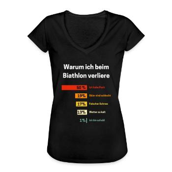 Warum ich beim Biathlon verliere Biathlon - Frauen Vintage T-Shirt - Schwarz - Vorne