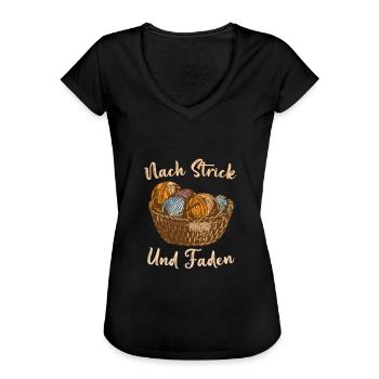 Stricken - Frauen Vintage T-Shirt - Schwarz - Vorne