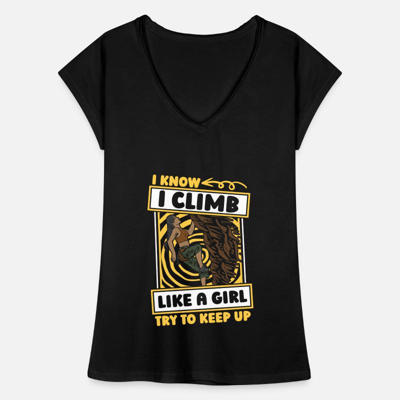 Klettern Kletterer Mädchen Frauen Vintage T-Shirt