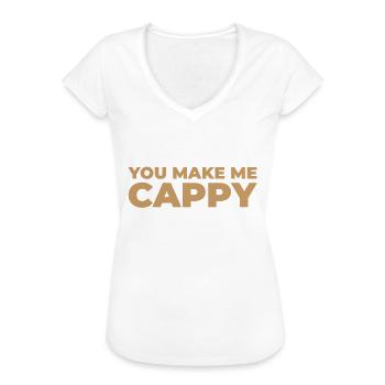 Capybara Wasserschwein Dont Worry Be Cappy - Frauen Vintage T-Shirt - Schwarz - Vorne - Danielle (179cm)