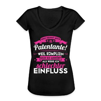 Patentante komplize lustiges Großvater - Frauen Vintage T-Shirt - Schwarz - Vorne - Danielle (179cm)