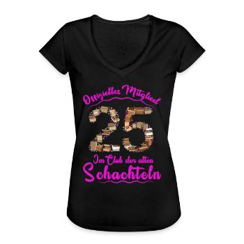 25. Geburtstag Geschenk für Frauen zum 25 - Frauen Vintage T-Shirt - Schwarz - Vorne - Danielle (179cm)