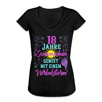18 Geburtstag Frauen Geschenk 18 Jahre Geburtstag - Frauen Vintage T-Shirt - Schwarz - Vorne - Danielle (179cm)