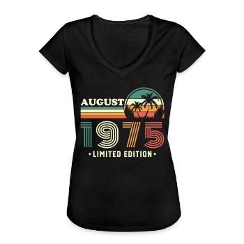 Augustus 1975 Retro Vintage verjaardagscadeau - Vrouwen Vintage T-shirt - zwart - Voor