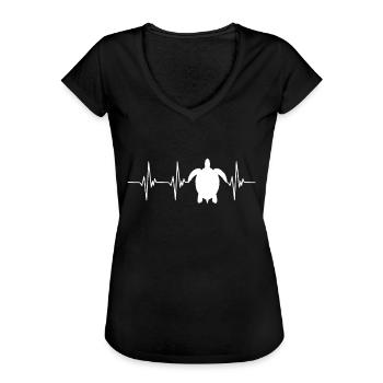 Schildkröte - Frauen Vintage T-Shirt - Schwarz - Vorne