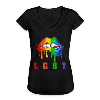 LGBT Sexualität Geschenk Bisexuell homosexuell - Frauen Vintage T-Shirt - Schwarz - Vorne - Danielle (179cm)