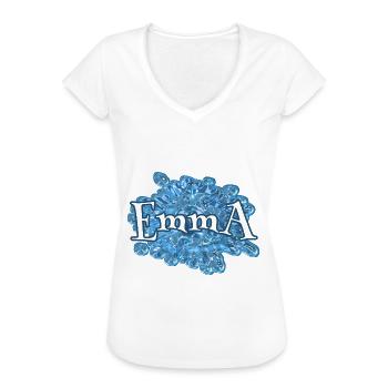 Water drops Name Emma - Women's Vintage T-Shirt - black - Front - Danielle (179cm)