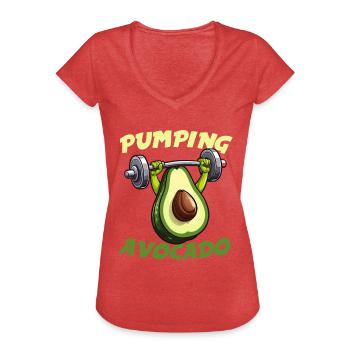 Pumping Avocado - Women's Vintage T-Shirt - heather red - Front - Danielle (179cm)