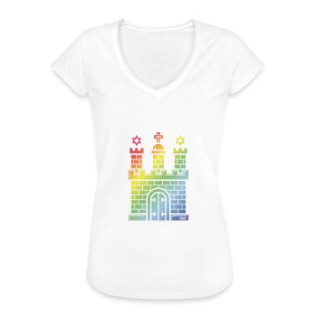 Hamburg Ist Bunt! (Hamburger Wappen / PNG) - Frauen Vintage T-Shirt - Schwarz - Vorne - Danielle (179cm)