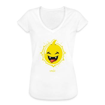 Lemon Citrus Naughty Mean Face - Women's Vintage T-Shirt - black - Front - Danielle (179cm)
