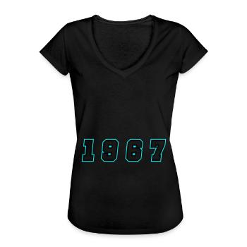 1967 Jahr Zahl - Frauen Vintage T-Shirt - Schwarz - Vorne - Danielle (179cm)