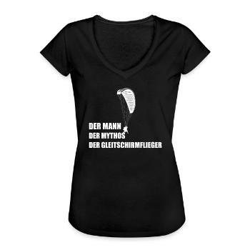 Gleitschirmflieger Paraglider Gleitschirm - Frauen Vintage T-Shirt - Schwarz - Vorne