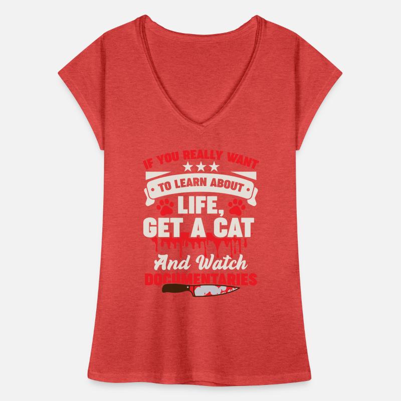 Feline Documentaries Thriller Cat Owners Women's Vintage T-Shirt