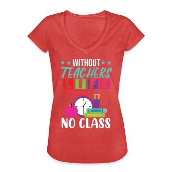 Teaching Class - Women's Vintage T-Shirt - heather red - Front - Danielle (179cm)