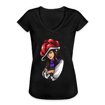 Schwarzwald Bollenhut Black Forest - Frauen Vintage T-Shirt - Schwarz - Vorne - Danielle (179cm)