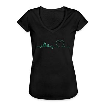 Schwarzwald Black Forest Heartbeat - Frauen Vintage T-Shirt - Schwarz - Vorne - Danielle (179cm)
