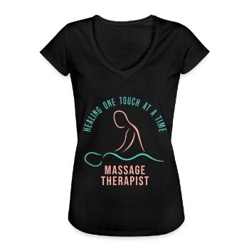 MASSAGE THERAPIST guérissant une touche à la fois - T-shirt vintage Femme - noir - Devant - Danielle (179cm)