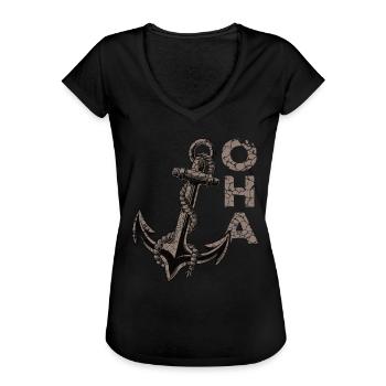 Oha Anker Norddeutsche Panikattacke - Frauen Vintage T-Shirt - Schwarz - Vorne - Danielle (179cm)