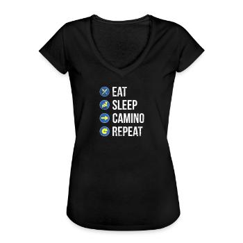 Chemin de Saint-Jacques Pèlerin - T-shirt vintage Femme - noir - Devant