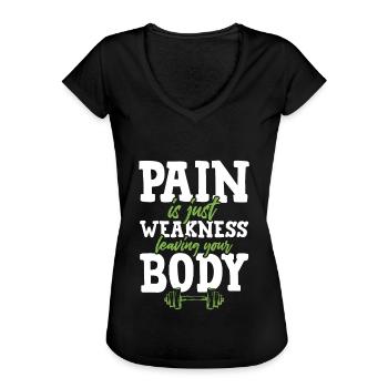 pain body fitness - Frauen Vintage T-Shirt - Schwarz - Vorne - Danielle (179cm)