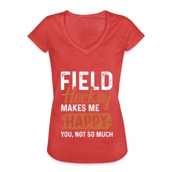 Field Hockey Sports - Women's Vintage T-Shirt - heather red - Front - Danielle (179cm)