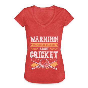 warnung cricket - Frauen Vintage T-Shirt - Rot meliert - Vorne - Danielle (179cm)
