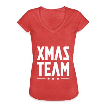 Xmas Team - Women's Vintage T-Shirt - heather red - Front - Danielle (179cm)