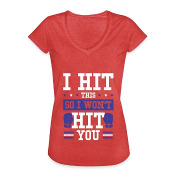 boxen lustiger spruch - Frauen Vintage T-Shirt - Rot meliert - Vorne - Danielle (179cm)