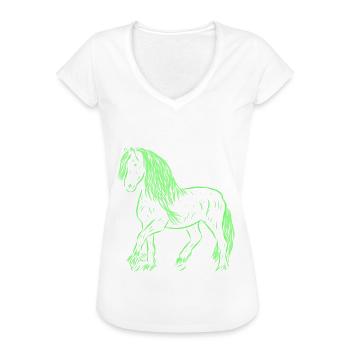 Pferd - Frauen Vintage T-Shirt - Schwarz - Vorne - Danielle (179cm)