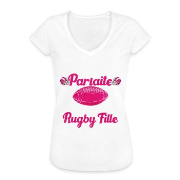 Rugby Femme Fille Cadeau Joueur De Rugby - T-shirt vintage Femme - noir - Devant - Danielle (179cm)