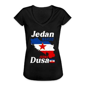 Balkan Josip Broz Tito SFRJ Jugoslawien Geschenk - Frauen Vintage T-Shirt - Schwarz - Vorne - Danielle (179cm)
