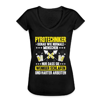 Pyrotechniker Feuerwerk Pyrotechnik Pyrotechnician - Frauen Vintage T-Shirt - Schwarz - Vorne